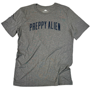 GREY PREPPY ALIEN TEE with navy